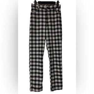NWOT Hollister Ultra High Rise Pants Black and White Plaid Size XS Stretch
